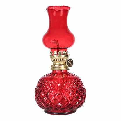 Rustic Large Oil Lamp Vintage Glass Kerosene Lamp Antique Oil Lamps for Indoor Use Emergency Lighting Hurricane Lamp Chamber