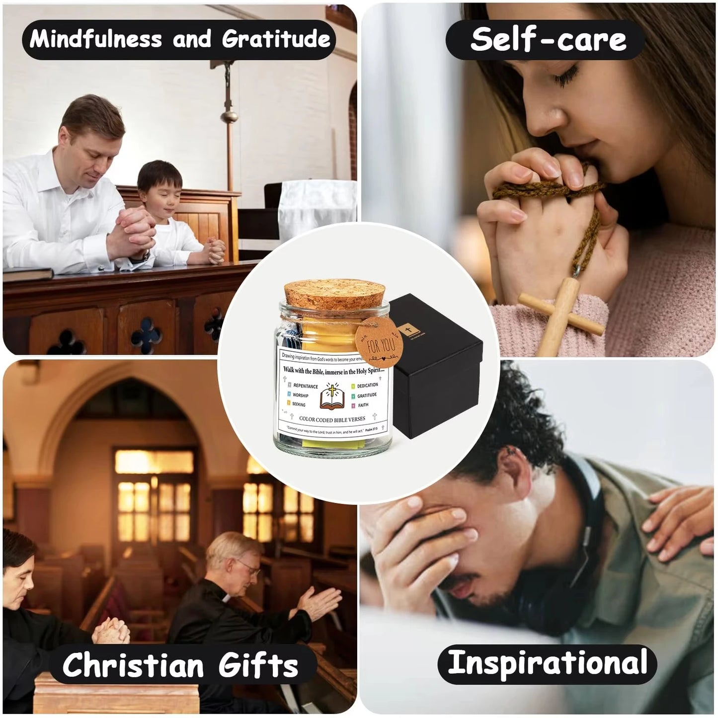 Read Me When Bible Verses Jar for Emotions and Feelings, Hope Jar Bible Verses with Scriptures for Back-to-School Gift