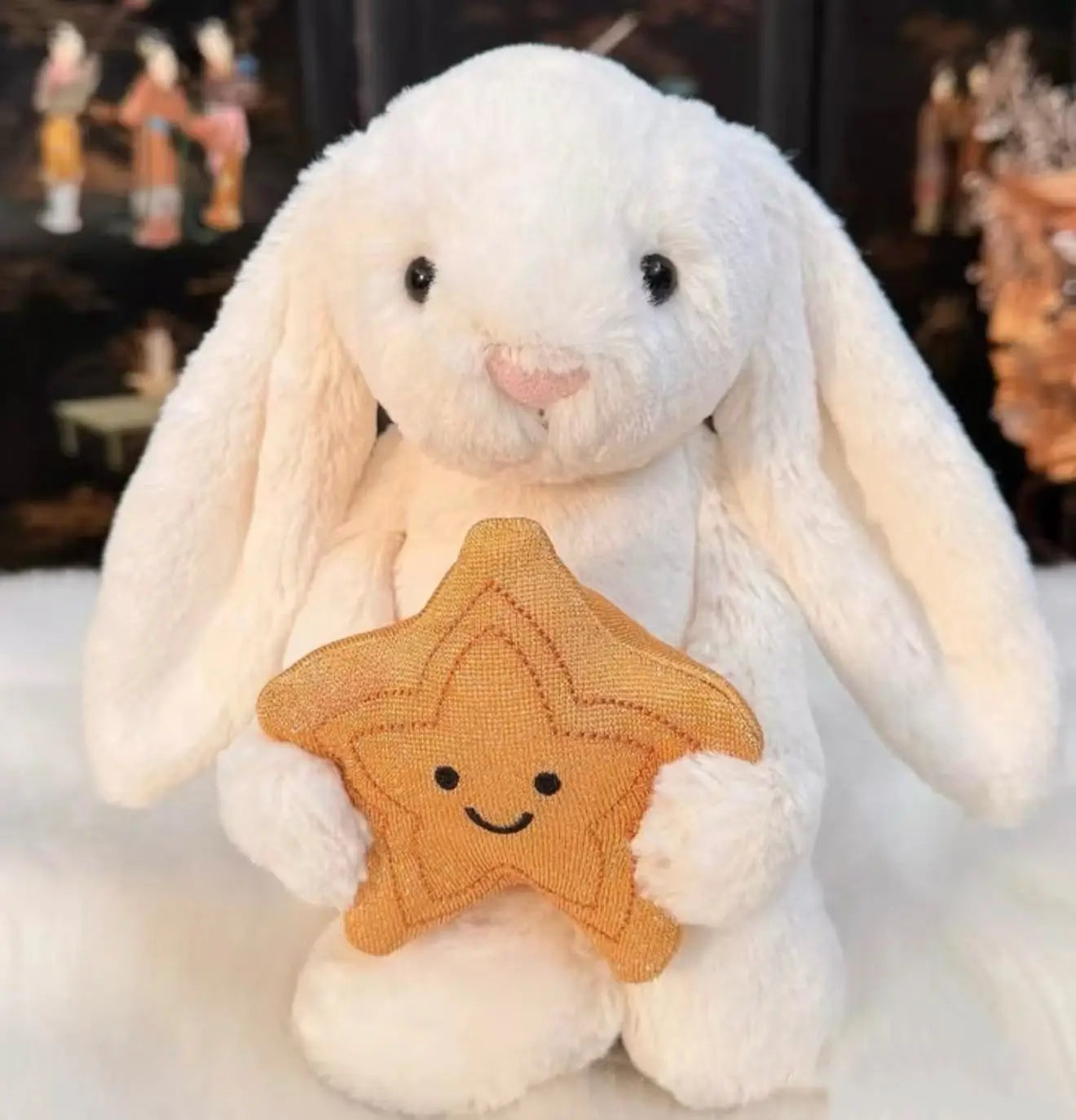 Best-seller 30cm JC Cute Long Ears Rabbit Plush Toy Very Soft White Pink Bunny Doll Sleeping Plushies Home Decor Xmas Gifts Girl