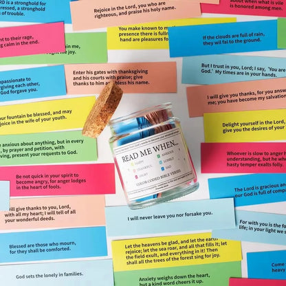 Read Me When Bible Verses Jar for Emotions and Feelings, Hope Jar Bible Verses with Scriptures for Back-to-School Gift
