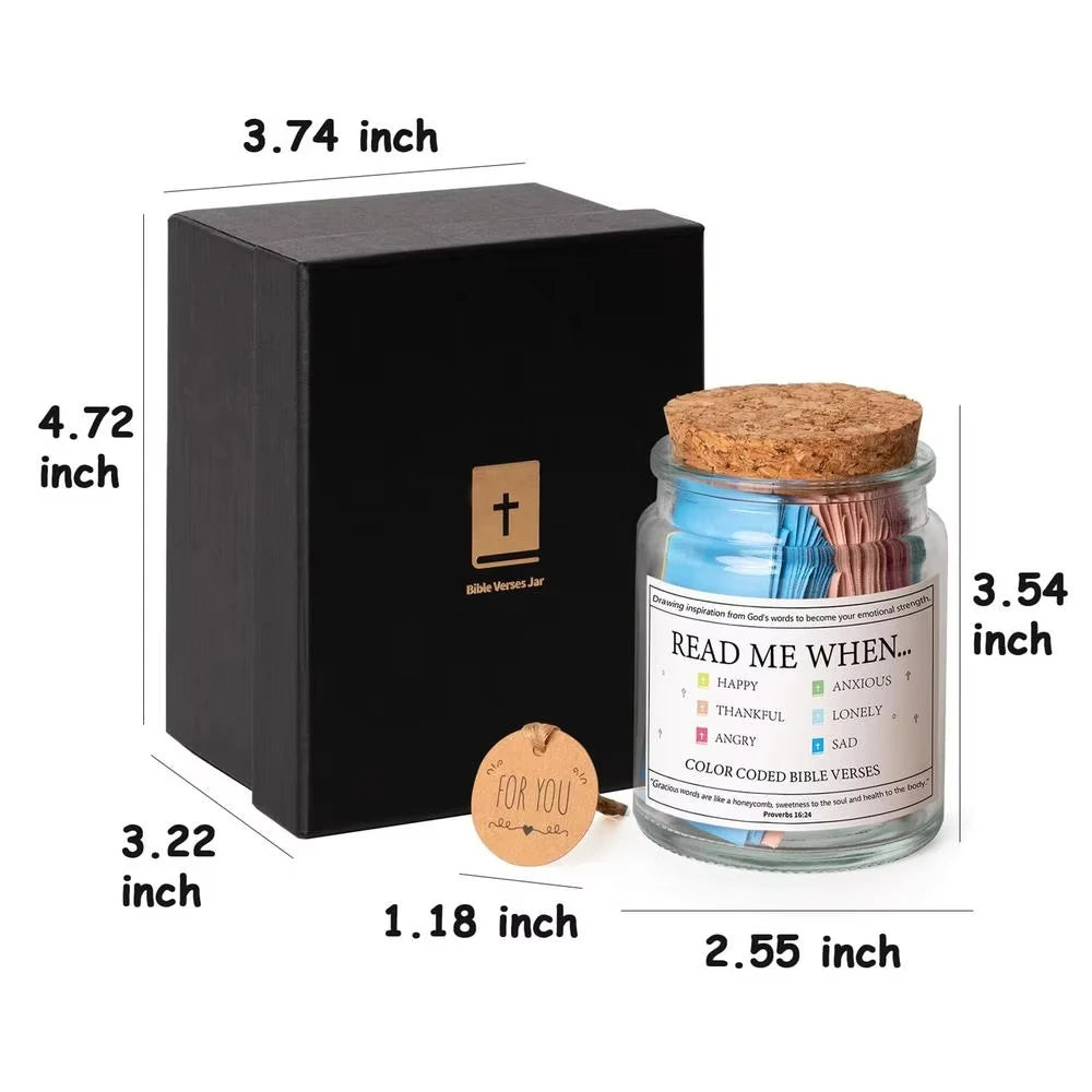 Read Me When Bible Verses Jar for Emotions and Feelings, Hope Jar Bible Verses with Scriptures for Back-to-School Gift